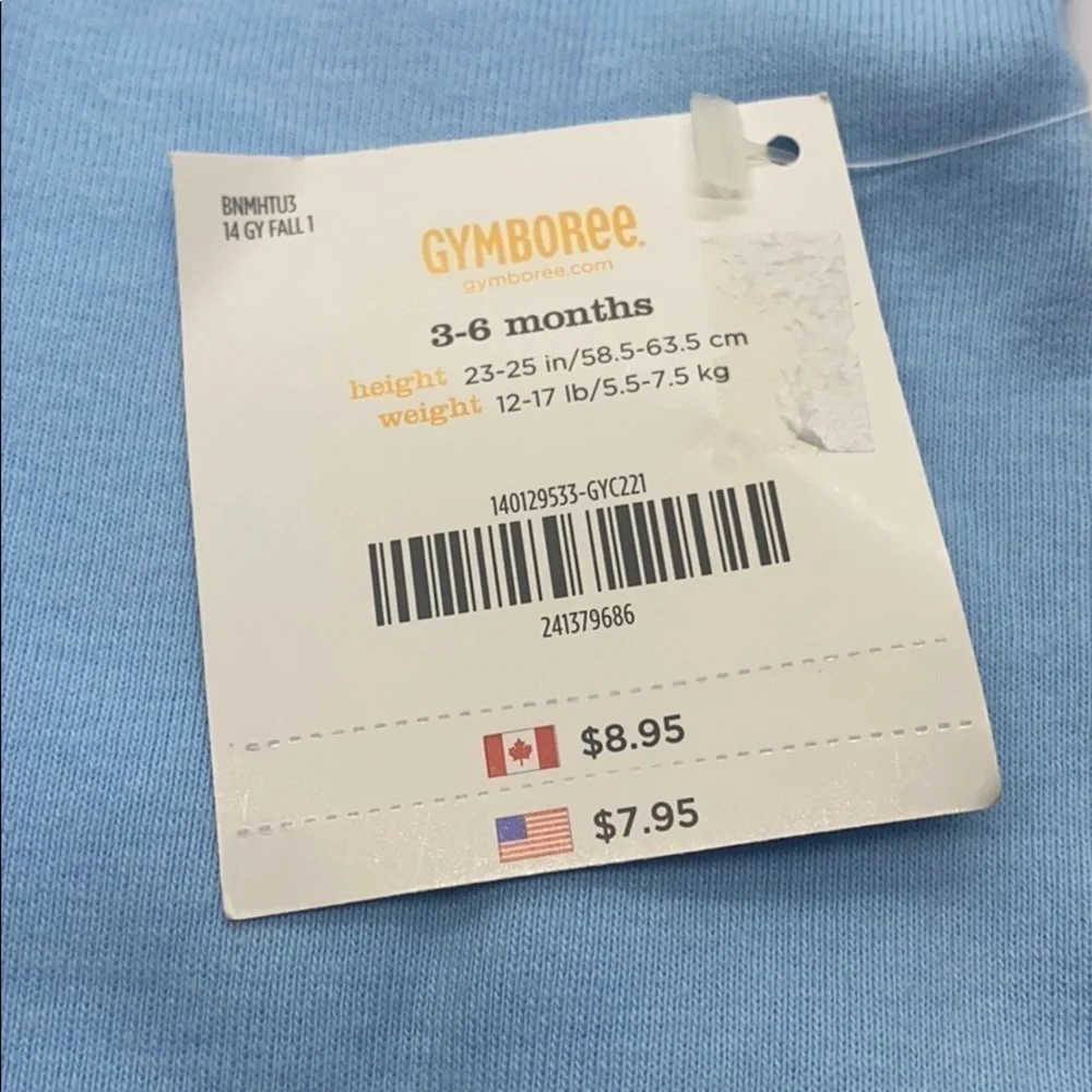 - 2) Gymboree Blue long Sleeve Onsie 3-6 mo…